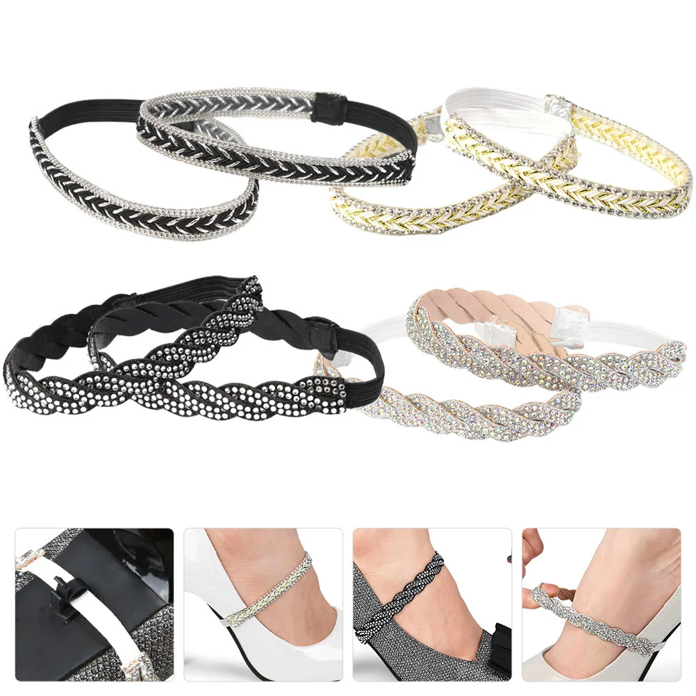 

4 Pairs Anti-drop Shoelaces Womens Heels Band Adjustable High Straps Convenient to Drill for Women's