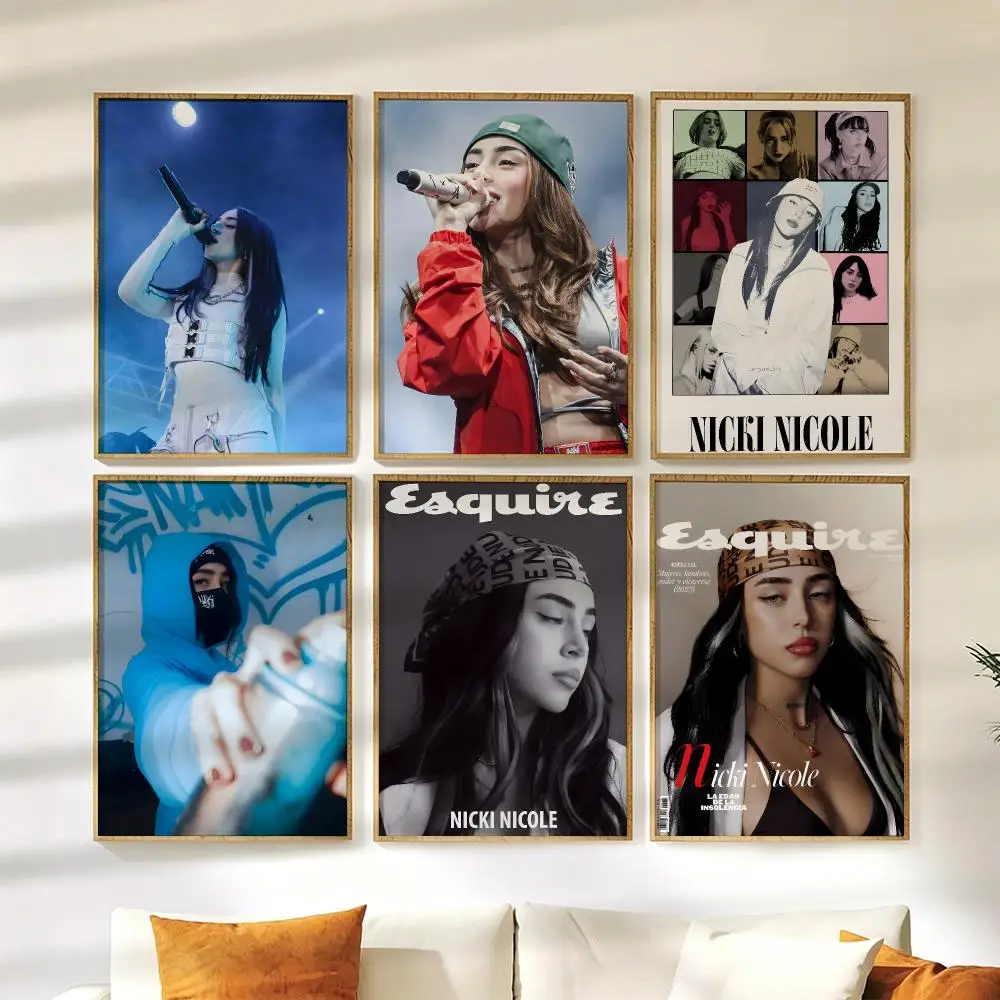 Singer N-Nicki Nicole Poster Wall Stickers HD Painting Self Adhesive Art Vintage Decals for Living Room Home Bedroom Decor