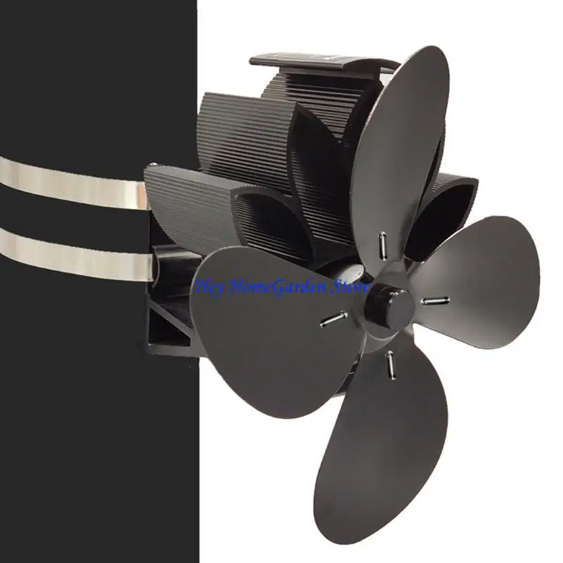

C63B 4-Blade Auto-sensing Fireplace Fan Home Efficient Heat Distribution House Heat Powered Stove Saving Efficiently