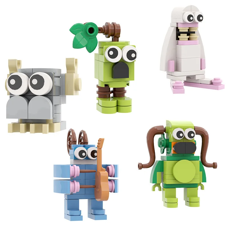 MOC Educational Enlightenment Small Building Blocks Cute Strange Choir Small Combination My Singing Monster