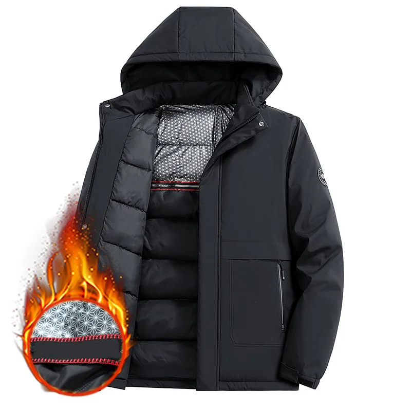 Piumino da uomo giacca invernale spessa da uomo parka caldo cappotti in grafene moda capispalla Casual con cappuccio in cotone imbottito