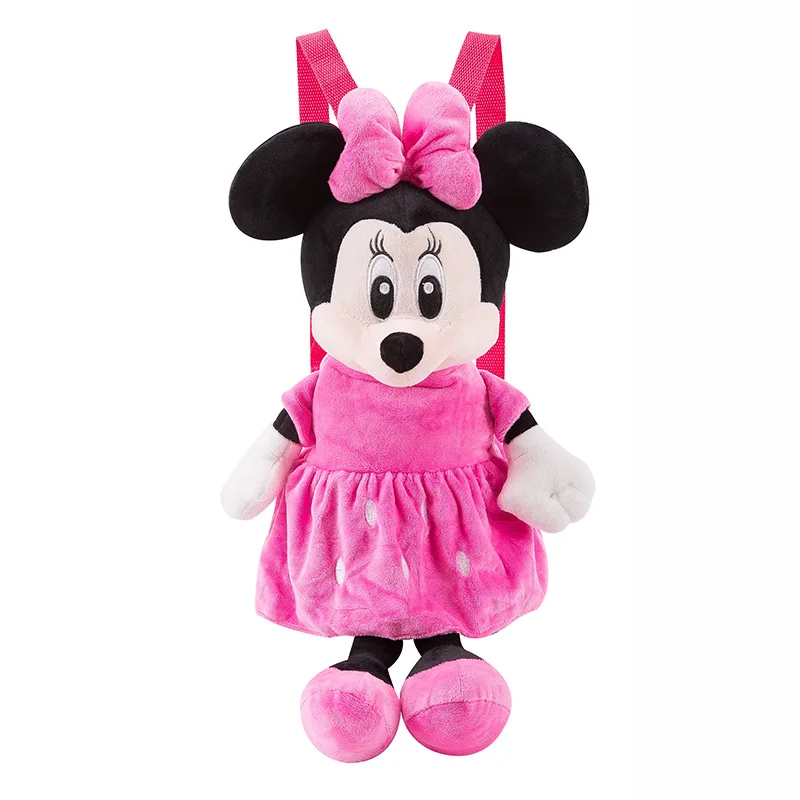 Sac à Dos Minnie en Peluche avec Fermeture Éclair pour Garçon et Fille, Petits Cartables Mignons à Deux Épaules pour la Maternelle