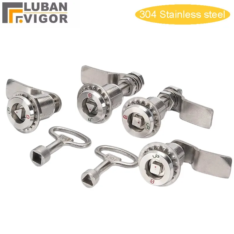 Stainless steel MS816 Tight-Hold Triangle Square Drive Cam Locks Adjustable Telescopic for Distribution box Industrial cabinet