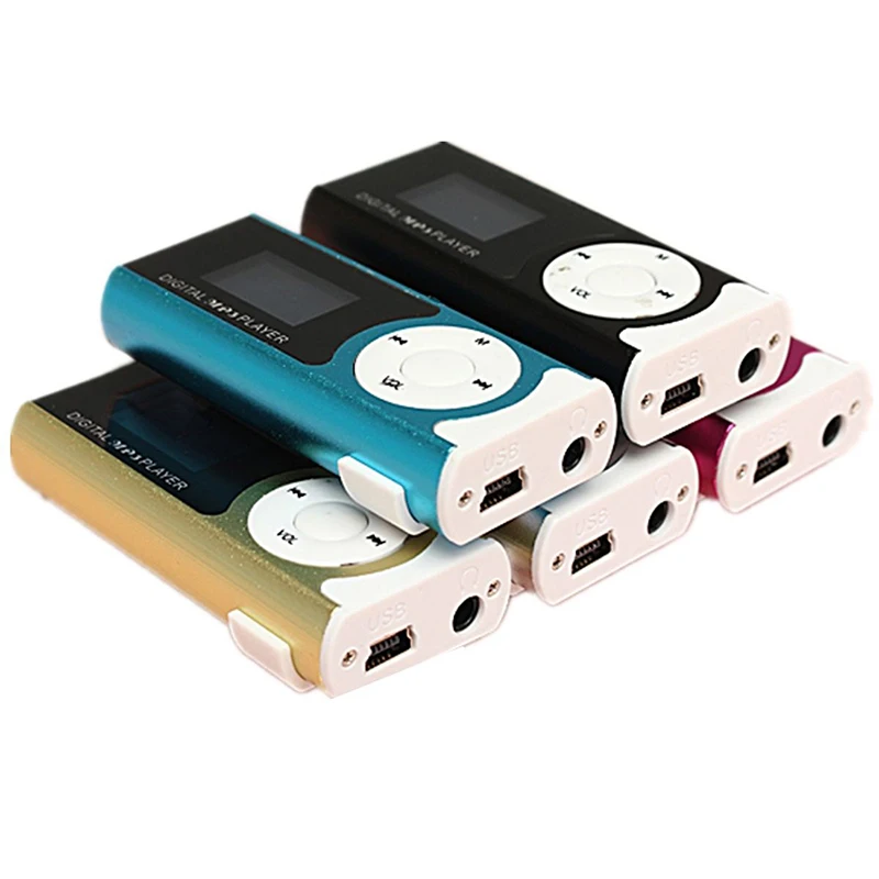 مشغل مشبك USB صغير مشغل MP3 شاشة LCD بطاقة SD TF صغيرة سعة 16 جيجابايت