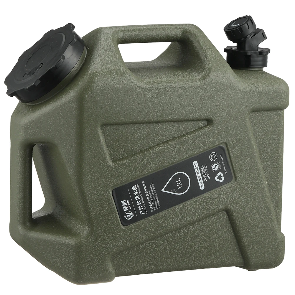 12L Emergency Water Can No Leakage Water Storage Container Large Capacity Outdoor Hiking Accessories