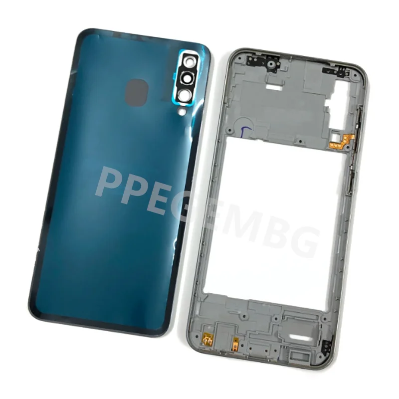 For Samsung Galaxy A50 2019 A505 A505F A505DS Housing Case Middle Frame Cover+Battery Back Cover Rear Lid Door+Camera Lens parts