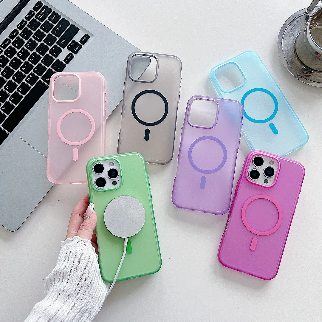 

High Quality Anti-Collision Strip Rugged Magsafe Case For iPhone 11 12 13 14 15 16 Pro Max Plus Magnetic Wireless Charge Cover