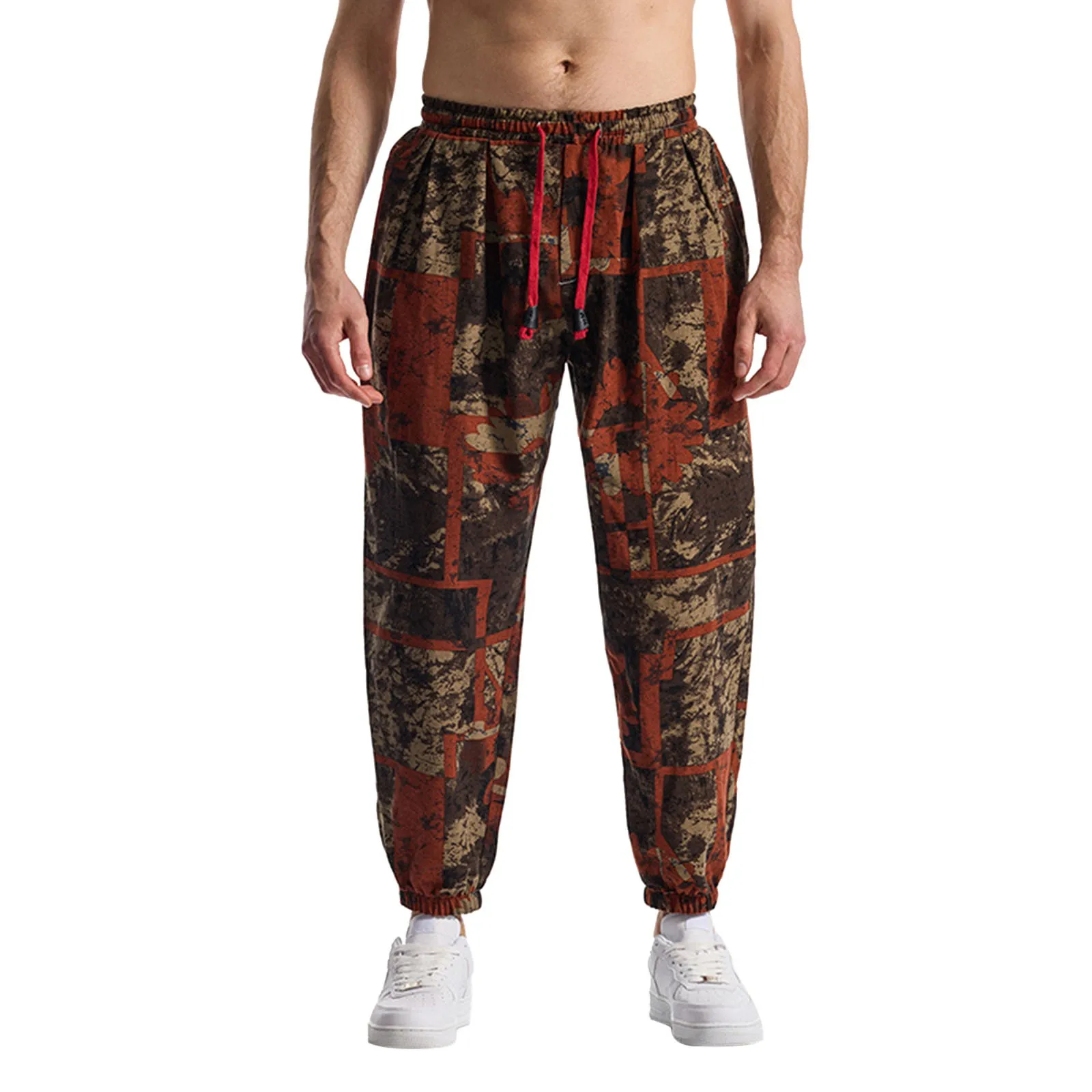 

Ethnic Mens Western Aztec Pants Vintage Drawstring Sweatpants With Pocket Graphic Baggy Jogger Pants Summer Hawaiian Trousers