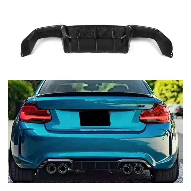 Real Dry Carbon Fiber Rear Bumper Lip Diffuser MP Style for BMW M2/M2C F87 2014-2021 BodyKit Rear Lip