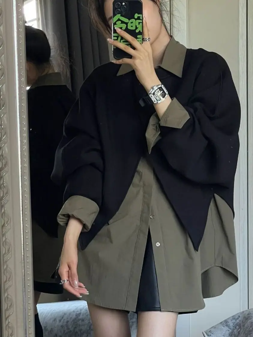 Spring Autumn Dopaamine High-End Salt System Light Maturity Age Reduction Shawl Shirt Two-Piece Set Women's Fashion Ensemble