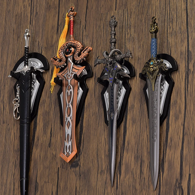 World of Warcraft Weapon Lion Head Sword Frostmourne Ashkandi,Greatsword of The Brotherhood Metal Weapon Model Gifts Kids