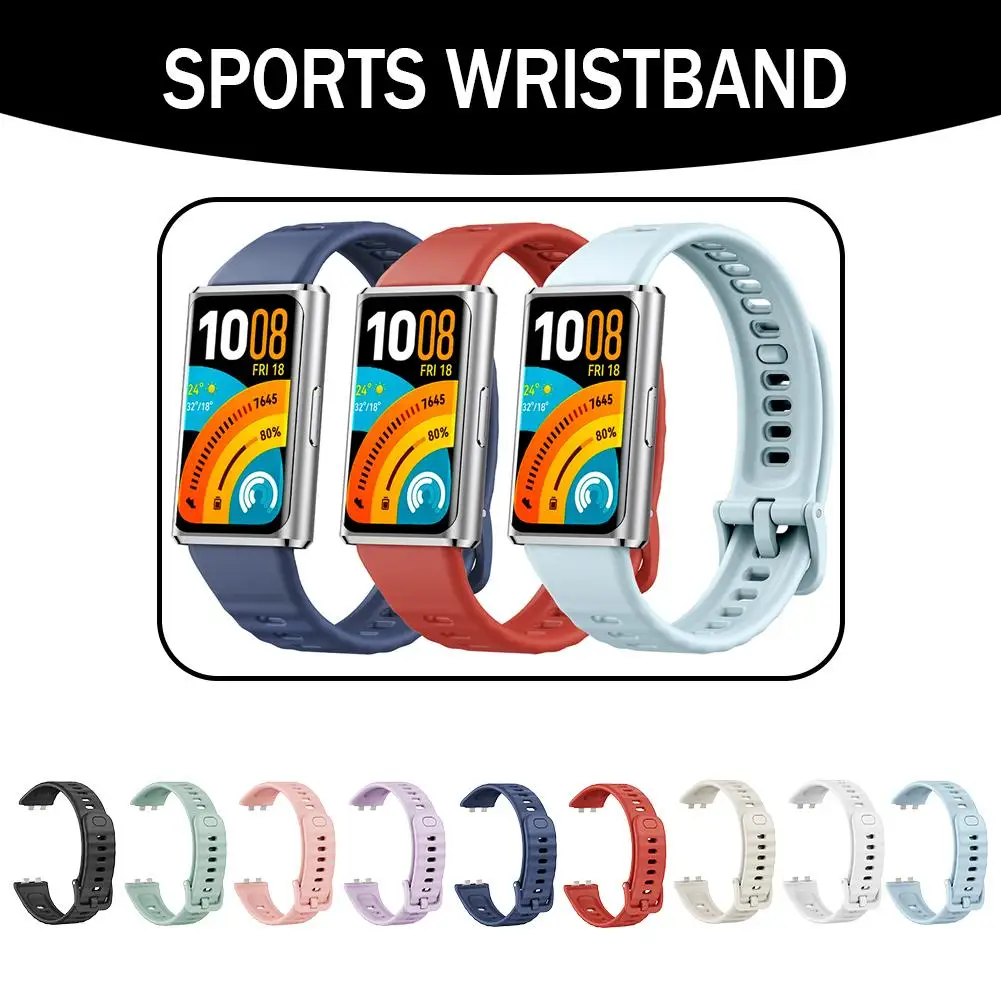 For HUAWEI Band 11 Pro Silicone Sport Watch Band – Soft Breathable Skin-Friendly Replacement Strap with Multiple Colors