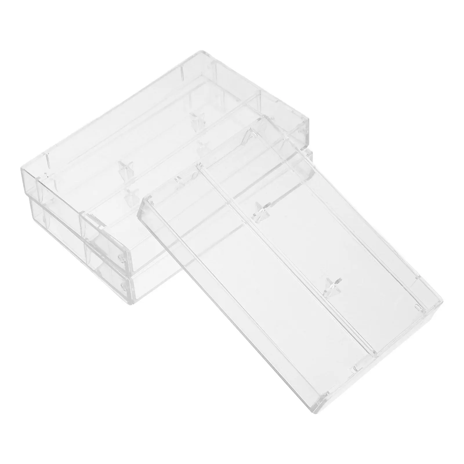 3Pcs Transparent Cassette Storage Case Empty Cassette Box Plastic Audio Tape Holder Slim Lightweight Scratch Resistant Organizer
