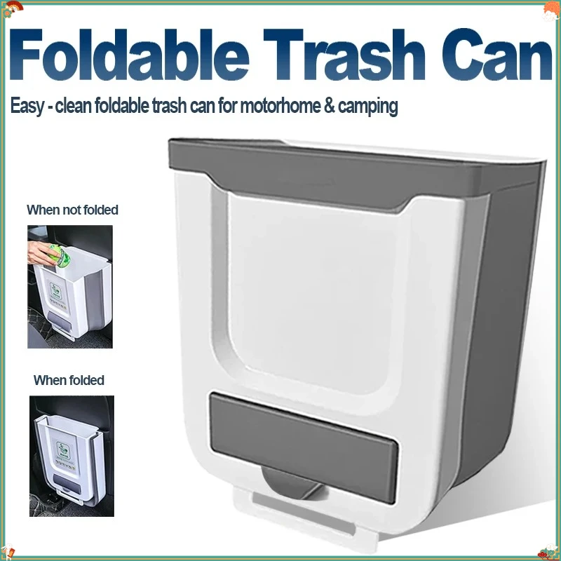 Camping Car Accessory Foldable Trash Can Large-Capacity Material Easy-to-clean For Motorhome Home Car Kitchen