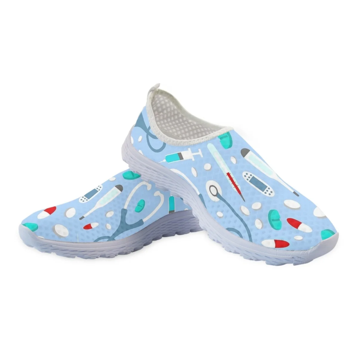 Belidome Cartoon Medical Shoes for Women Casual Slip On Nurse Sneaker Breathable Walking Shoes Mesh Loafers Zapatos Para Mujeres