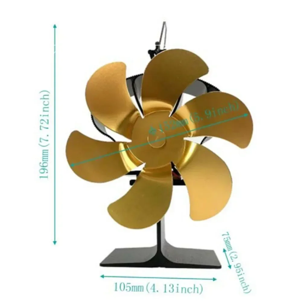 Silent Operation For Wood Burning Stove Fan Compact and Portable Sturdy Construction Efficient Heat Distribution