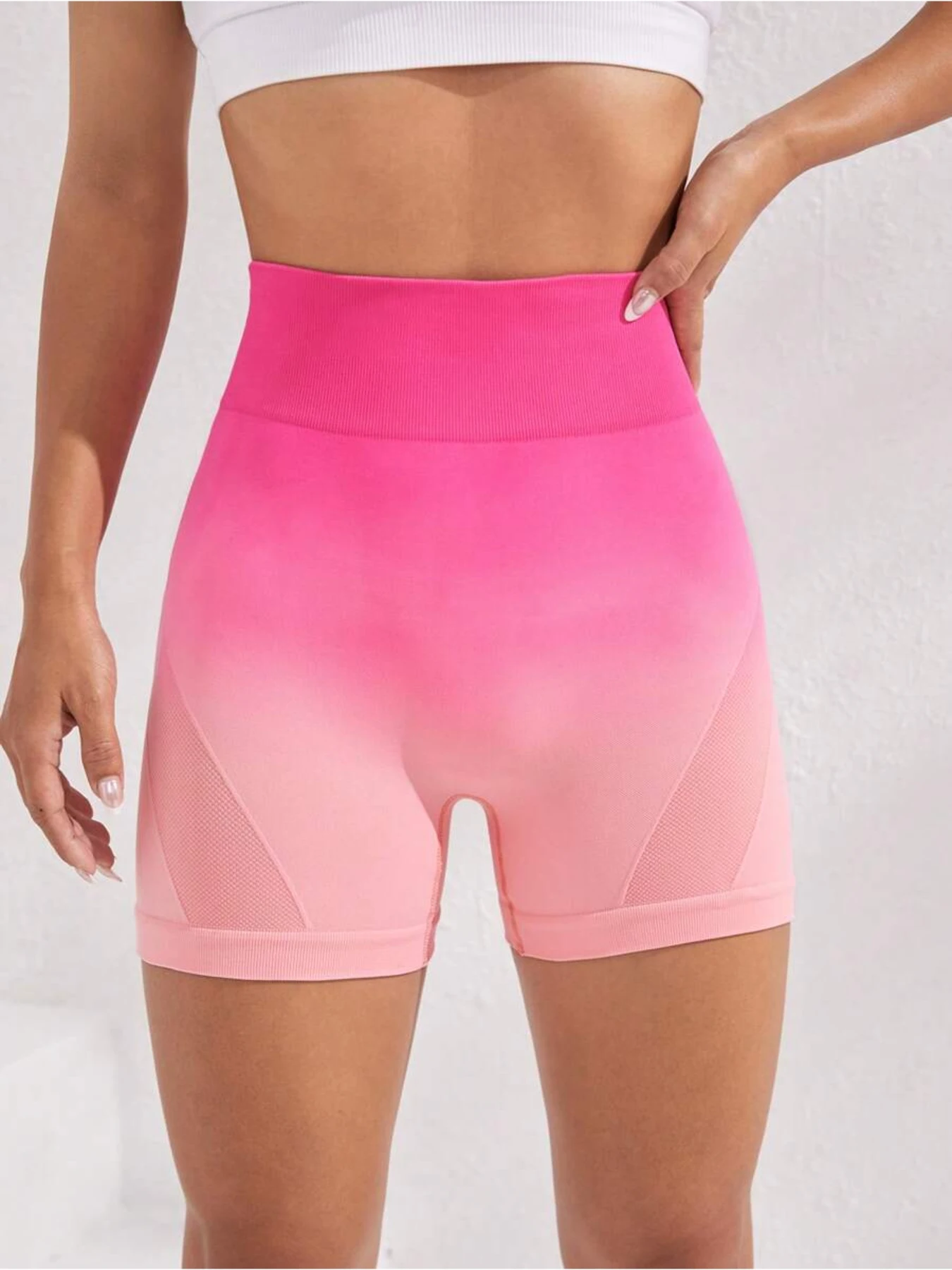 Seamless Sport Bike Shorts Women's Breathable Peach Hip Tight High Waist Elastic Yoga Fitness Shorts