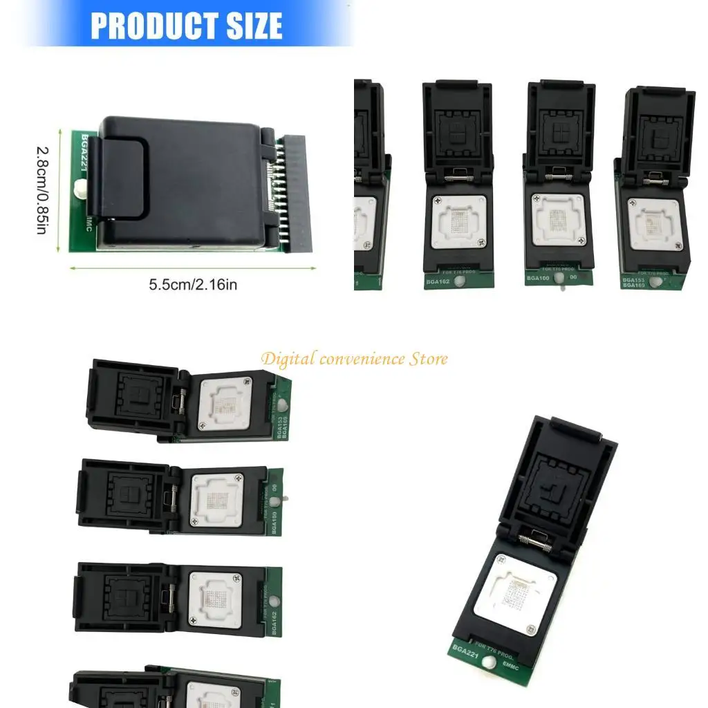 97QA Universal 5 In 1 EMMC BGA Adapters Set Supports BGA100 BGA153 BGA169 BGA162 BGA221 Programming Tasks
