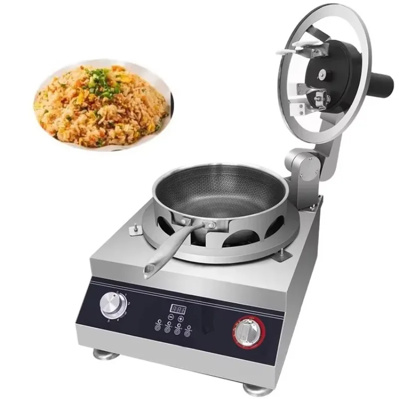

Non-stick Pan Stir Fry Machine Kitchen Robot Cooker Machine Automatic Cooking Wok With Mixer