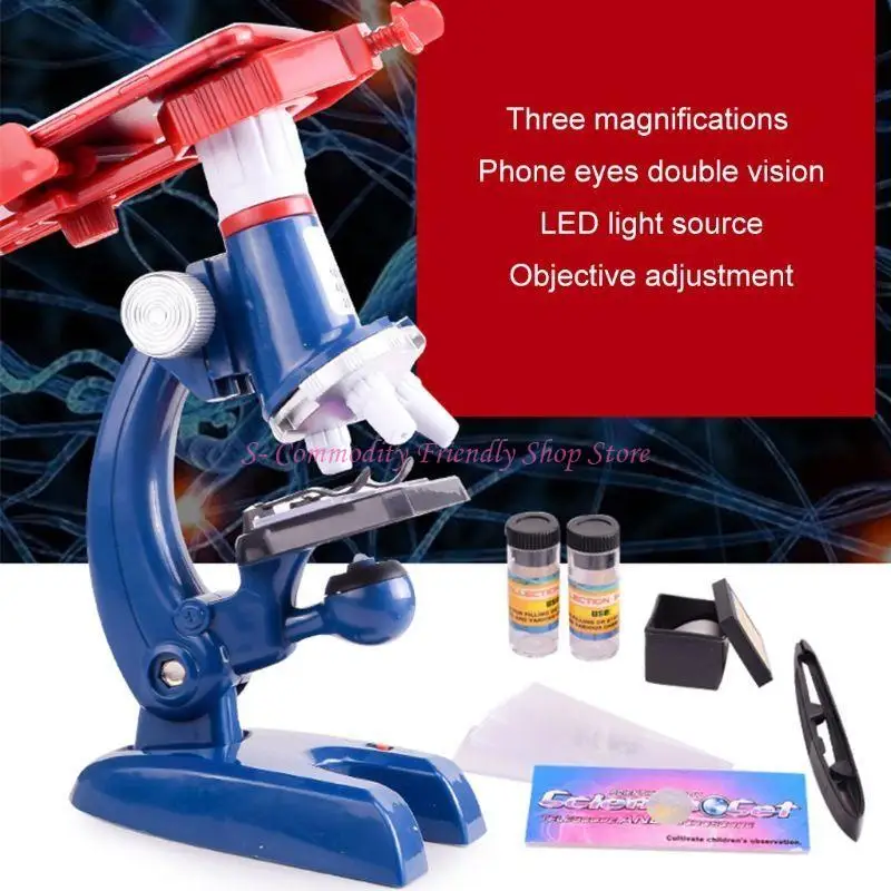 85AE Microscopio con adattatore per smartphone Microscopi per prima educazione dei bambini da laboratorio