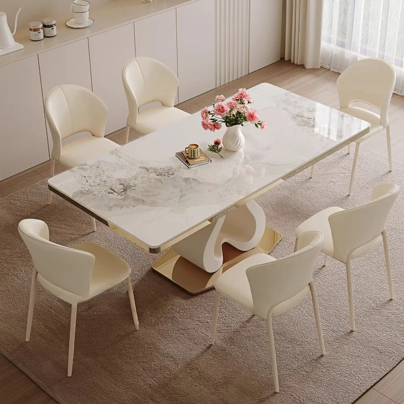 

Mid Century Luxury Dining Table Chairs Writing Center Study Lounge Dining Table Kitchen Service Mesas De Comedor Home Furniture