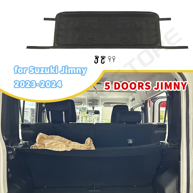 5 Doors Jimny Car Trunk Isolation Cargo Net Cover Storage Bag Organizer for Suzuki Jimny  2023 2024 JB74 Inner Accessories