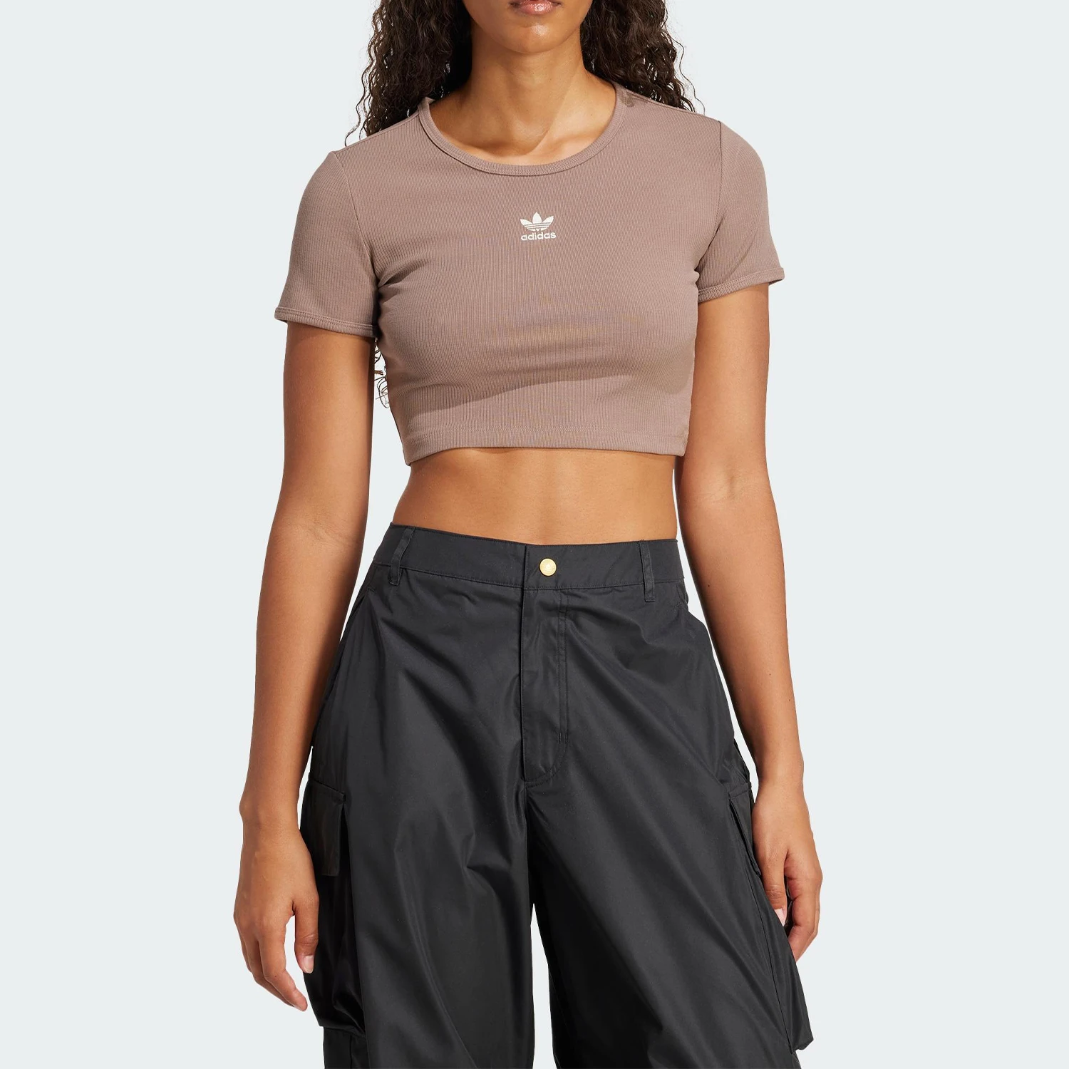 Adidas Genuine Clover Women's Short Waist Tight Short Sleeve T-shirt JC9030