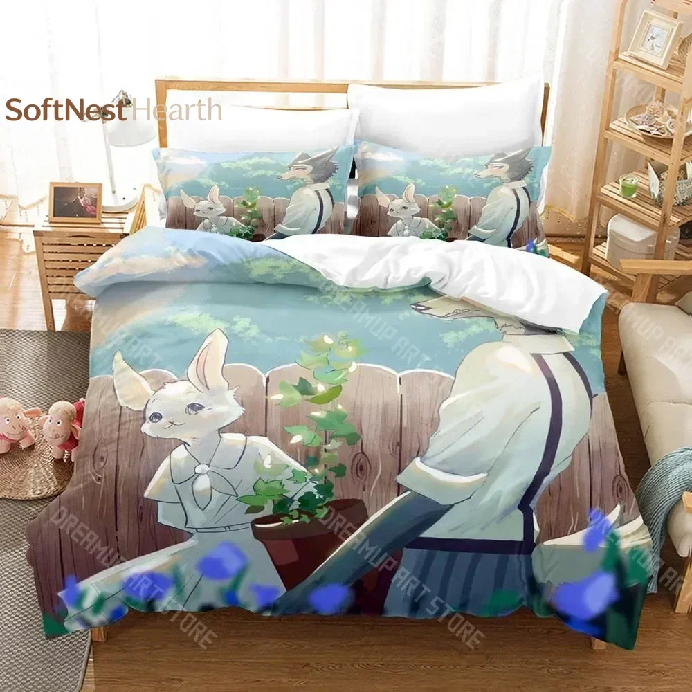 2026 3D Print BEASTARS Anime Bedding Set Single Twin Full Queen King Size Bed Set Aldult Kid Bedroom Duvetcover Sets Bed Sheet S