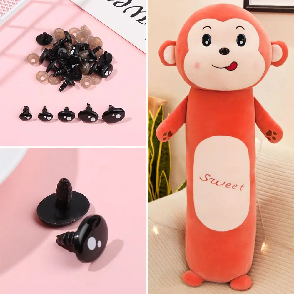 20/40pcs Black Doll Animal Kids DIY Toys Puppet Crafts Oval Safety Eyes For White Bear Plush Doll Accessories