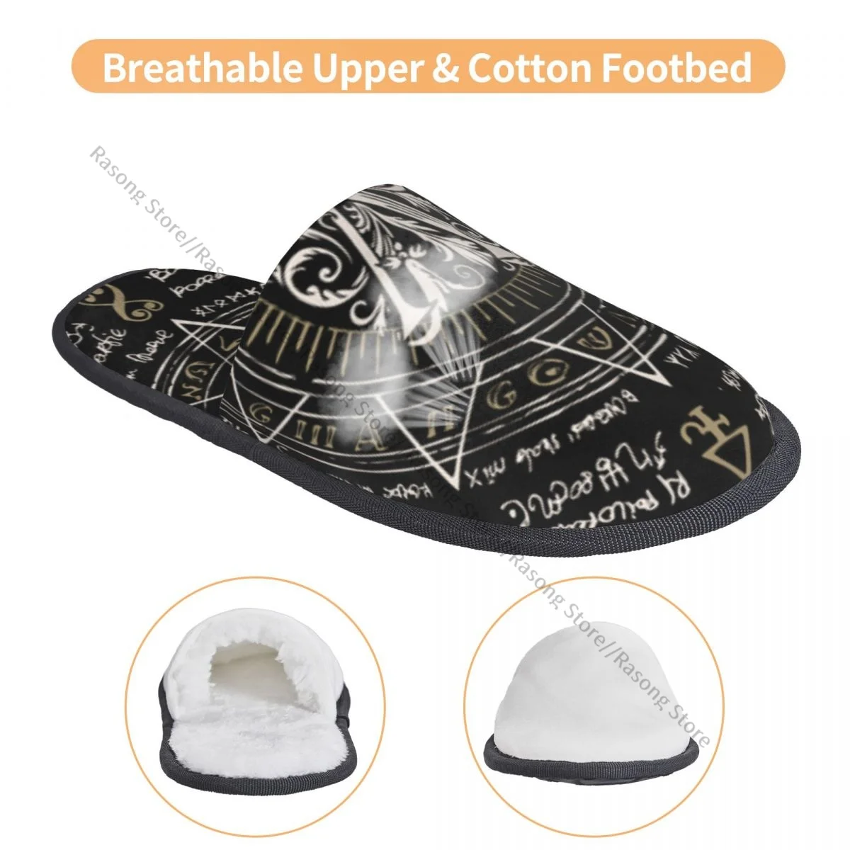 Plush Indoor Slippers Letter V In Octagonal Star Warm Soft Shoes Home Footwear Autumn Winter