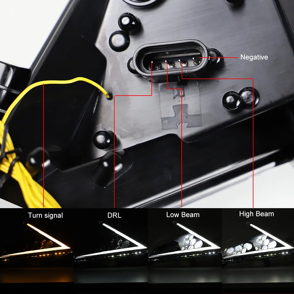 For 2020-2021 Polaris RZR PRO XP 4 LED Headlight White DRL Amber Turn Signal Projector Headlamp