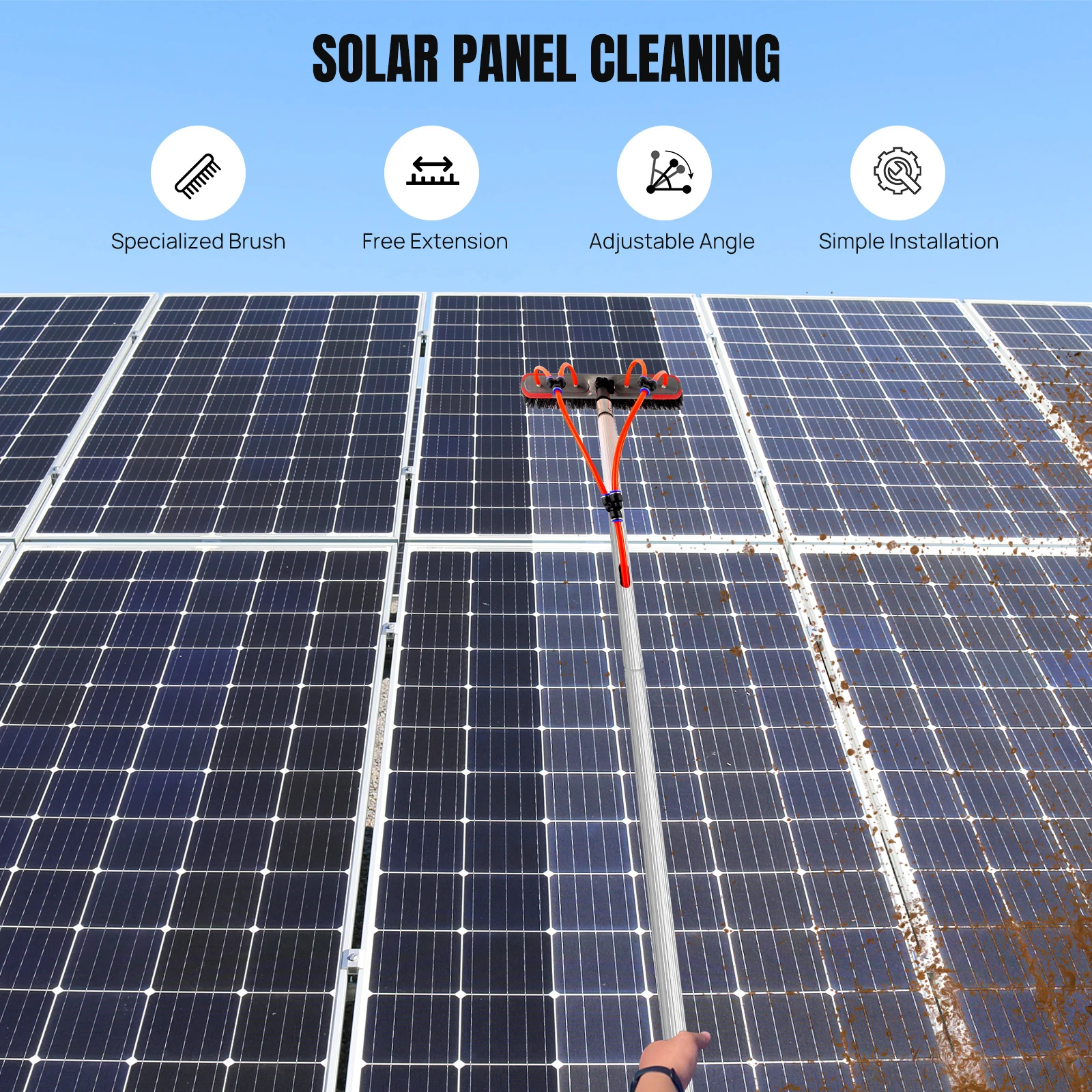 Aluminium water fed cleaning pole kit