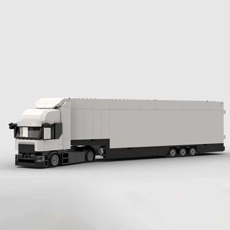 Moc Building Blocks Low Deck Tractor&Double Deck Trailer Model Technology Bricks Assembly Holiday Construstion Gifts Set Toy