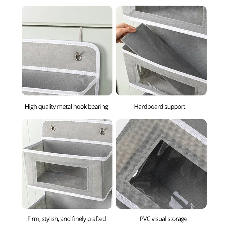 Over the Door Organizer Storage 4 Shelf Hanging Door Organizer with 4 Large Capacity Pockets for Bedroom Bathroom 1pc