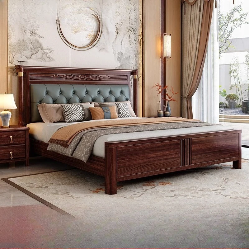 New Chinese-style Ebony Bed Master Bedroom Household 1.8 Meters Double Bedroom Solid Wood Bed Wholesale Manufacturer
