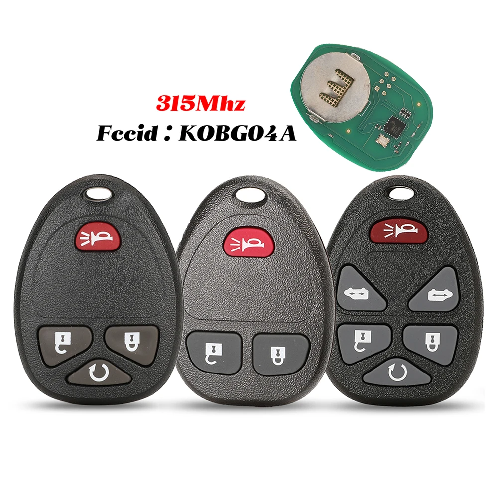 

jingyuqin For Chevrolet HHR Uplander Pontiac Montana SV6 Saturn Relay Buick Terraza 3/4/6 Buttons 315Mhz KOBGT04A Remote Car Key