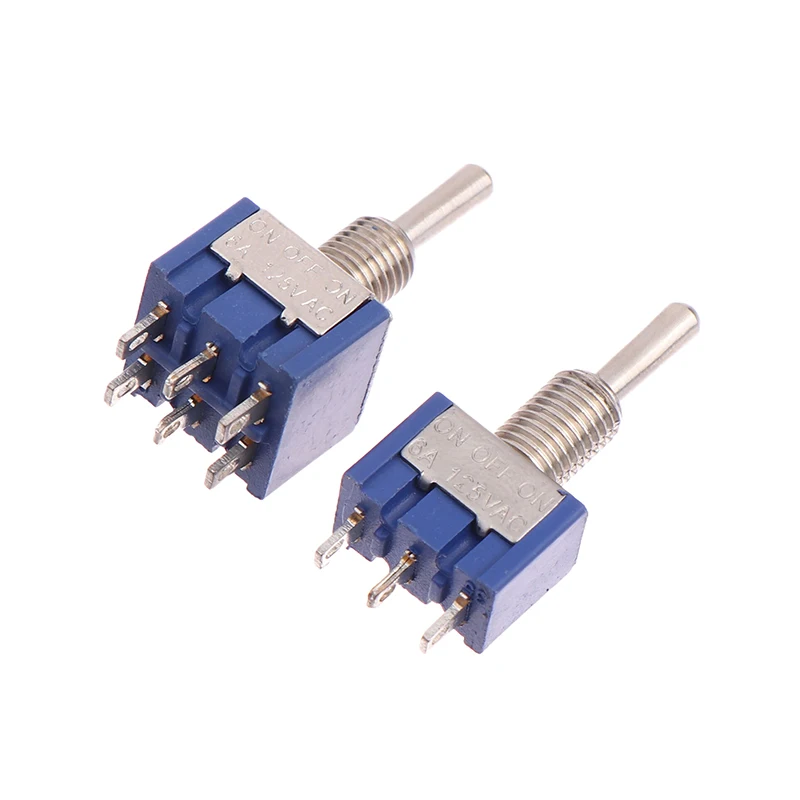 1PC Mini Kippschalter 3 Position 2 Position 3-Pin 6-Pin ON OFF ON DPDT DPST 6A 125VAC 3A 250VAC Rast Flachgriff Für Auto