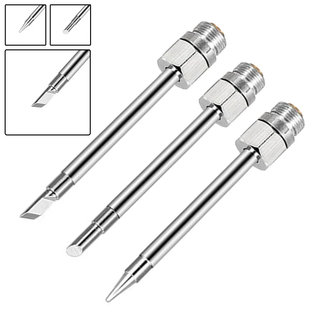 Welding Tips Soldering Iron Tip Tool Silver Plating 510 Interface 51mm Copper For USB Welding Rework Tool Parts