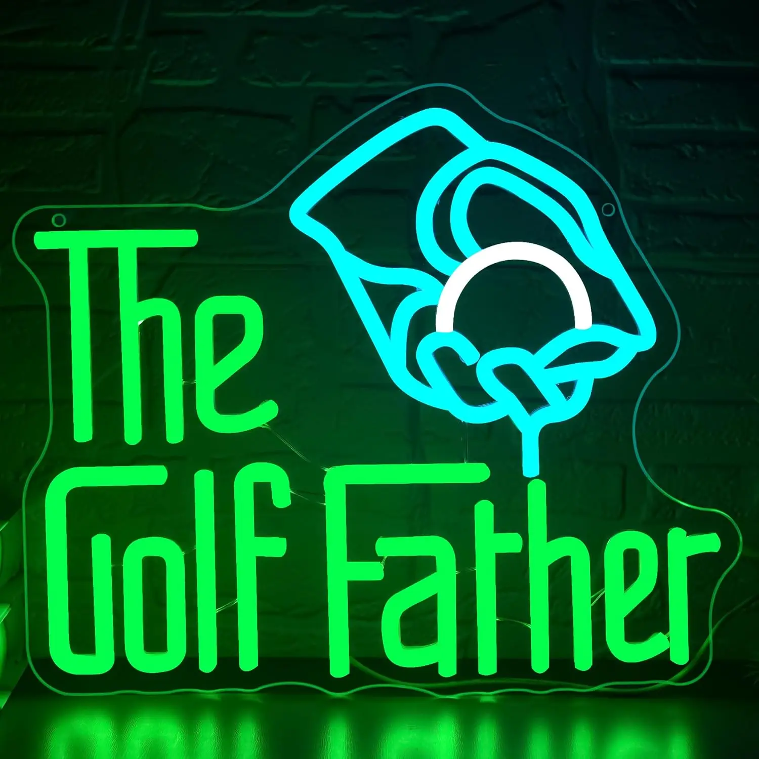 

The Golf Father Neon Sign for Wall Decor Golf Themed Neon Light for Bar Party Bedroom Decoration Birthday Gift Art Wall Light