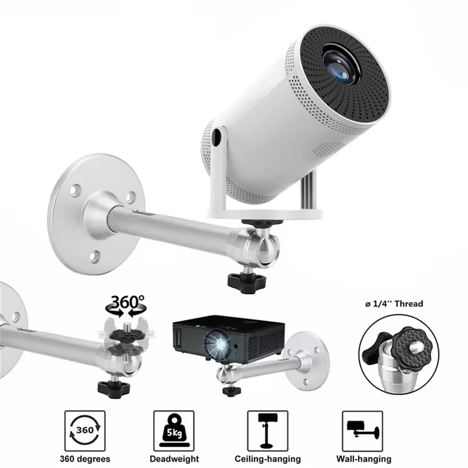 

Portable Projector Bracket 360° Rotatable Ceiling Wall Mount Beamer Holder Aluminium compatable for HY300 HY320 Beam Projector
