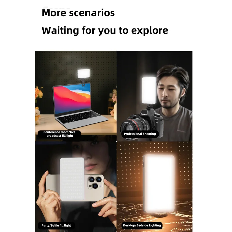 Double-sided Magnetic Fill Light Mobile Phone Live Photography Two-color Gentle Light Light Portable Beauty Selfie for Phone