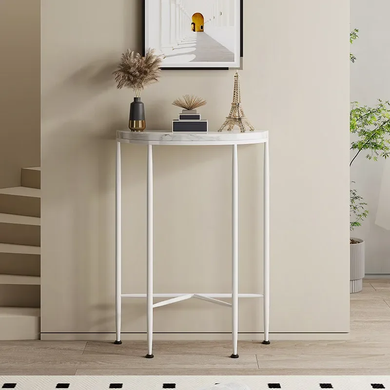 Half Moon Console Table – Light Luxury French-Inspired Entryway or Living Room Accent Table