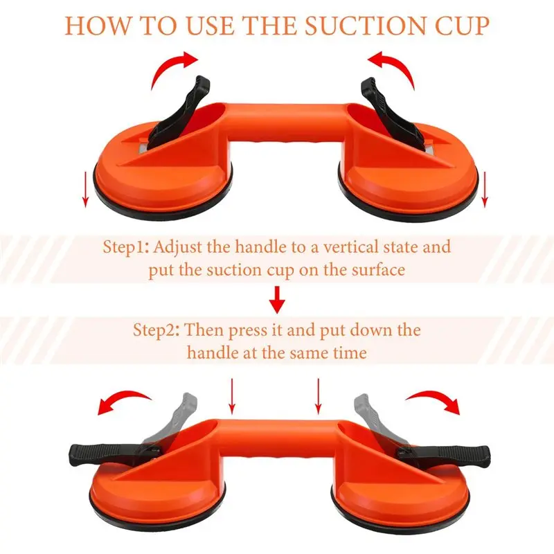 A34R Dent Puller Handle Dual Suction Glass Suction Cups Lifter Car Puller Removers For Lifting Glass Dent Repair Tool