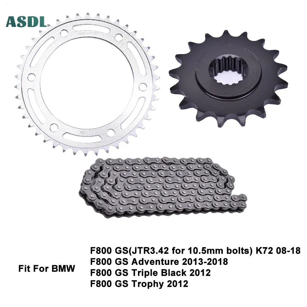 525 16T 42T Motorcycle Transmission Chain Front Rear Sprocket Set for BWM F800 GS K72 08-18 F800GS Adventure 13-18 F800GS Triple