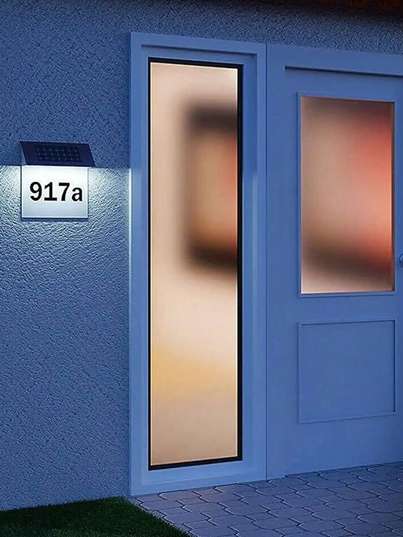 1 Pack 4LED Solar House Number Sign: Waterproof Lighted Nameplate for Home Yard Garden Gift