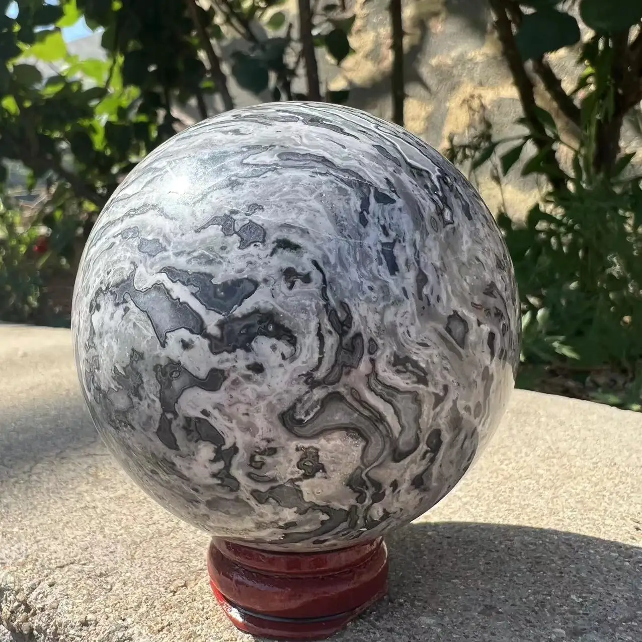 7CM Natural Gray Picasso Jasper crystal Ball Sphere Healing Gemstone