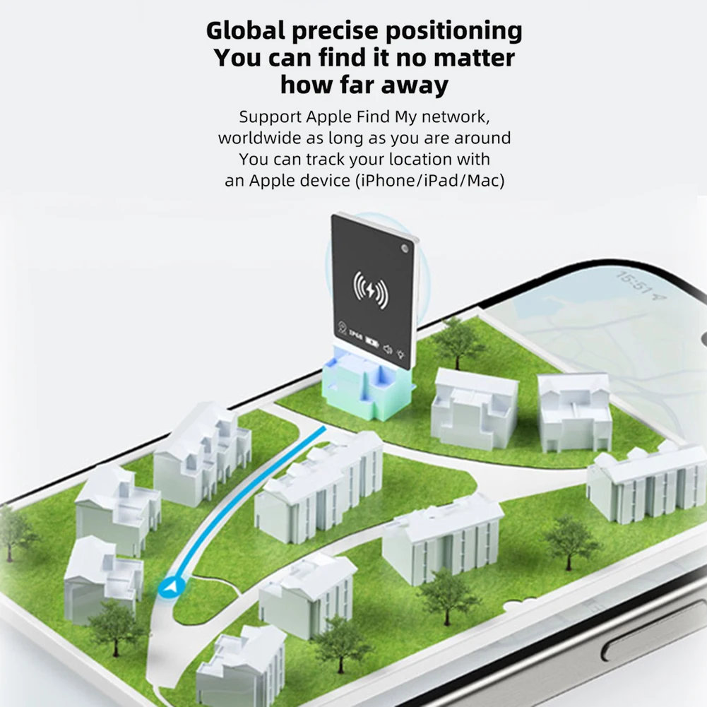 

Wireless Charging Ultra Slim Tracking Card Waterproof Works for Apple Find My Ultra Thin Tracker for Effortless Wallet Tracking