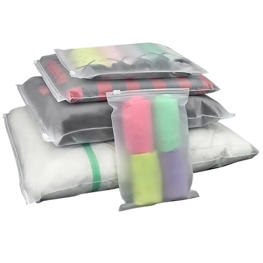 Clear PE Underwear Packing Bags 50 Pack Reusable Self Seal Zipper Travel Clothes Storage Organizer Dustproof