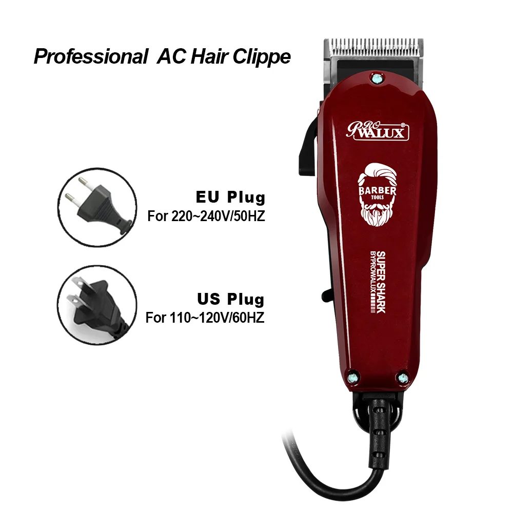 WALUX tondeuse à cheveux pour hommes avec fil AC220-240V tondeuse à cheveux puissante 10W maison homme tondeuse à cheveux 2M câble Machine de coupe de cheveux