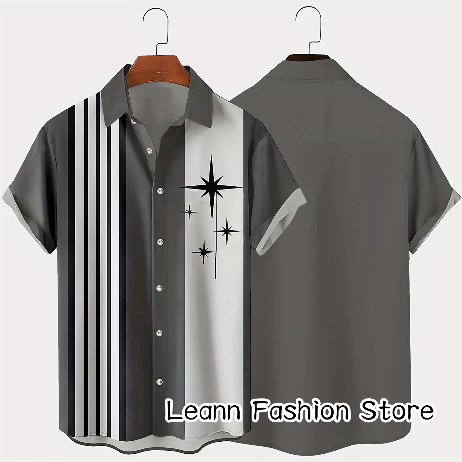 Camisa de moda de verano para hombre, camisa de estilo playero con estampado a rayas, camisa de ocio Hawaiana para vacaciones, ropa de manga corta, Tops informales